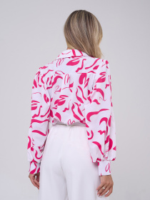 Блуза ISSA Plus модель SA-553_белый_розовый Фото