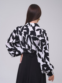 Блуза ISSA Plus модель SA-553_черный_белый Фото