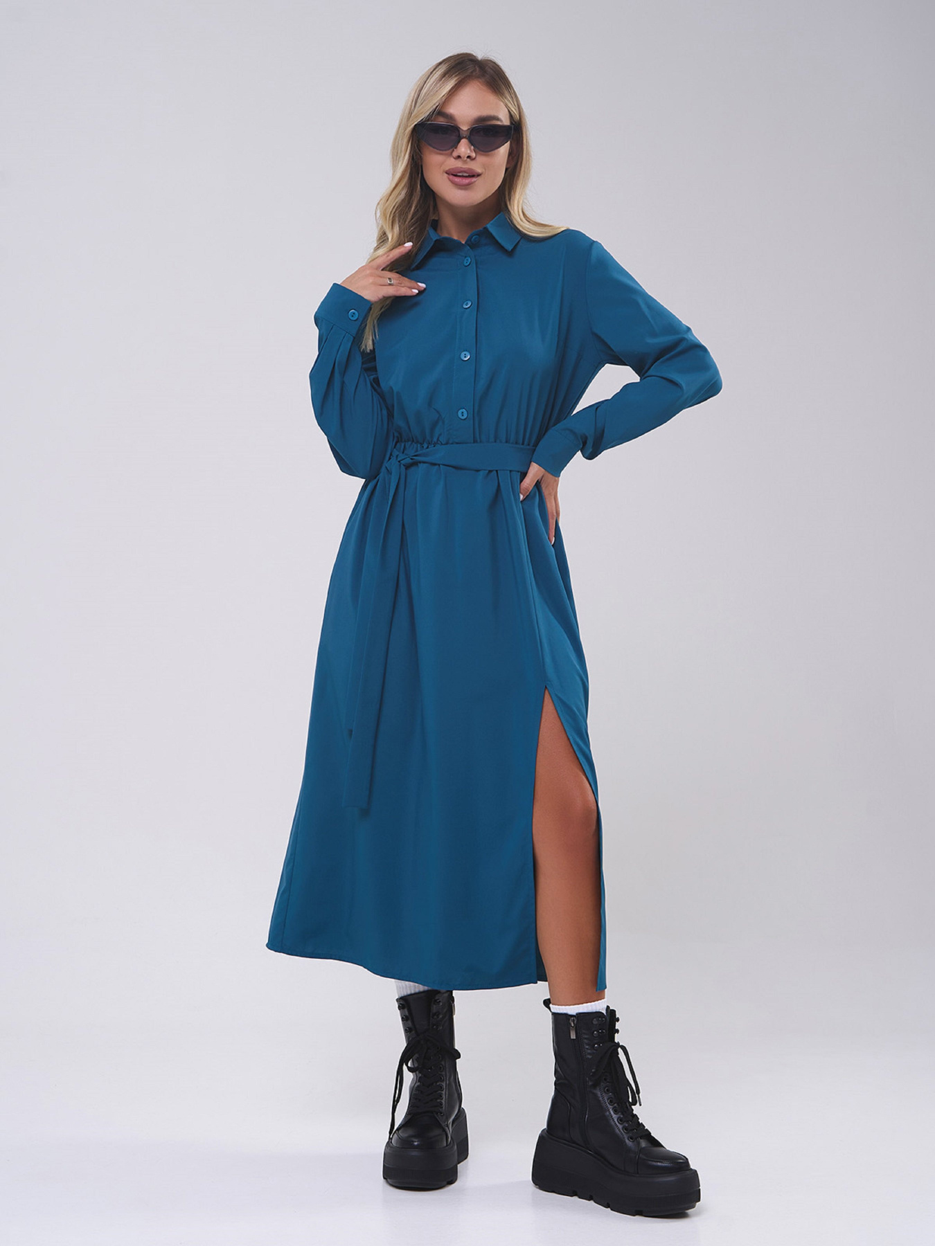 Платье миди ISSA Plus модель SA-555_зеленый Платье миди ISSA Plus модель SA-555_зеленый Фото