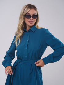 Платье миди ISSA Plus модель SA-555_зеленый Платье миди ISSA Plus модель SA-555_зеленый Фото