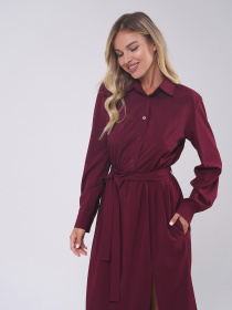 Платье миди ISSA Plus модель SA-555_бордовый Фото