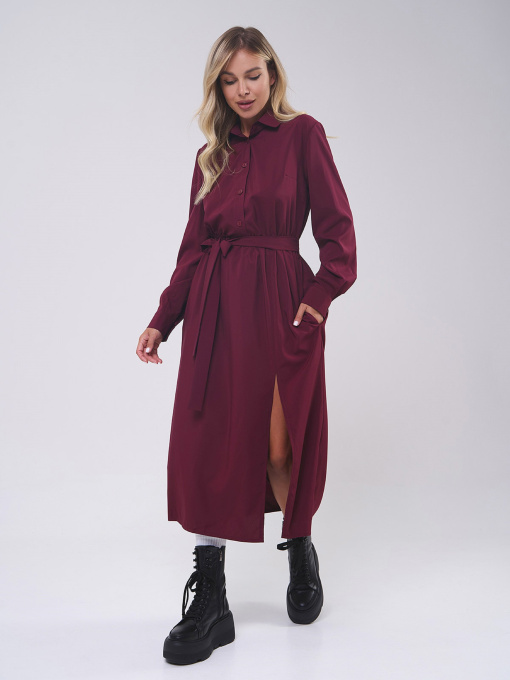 Сукня міді ISSA Plus модель SA-555_бордовый Фото