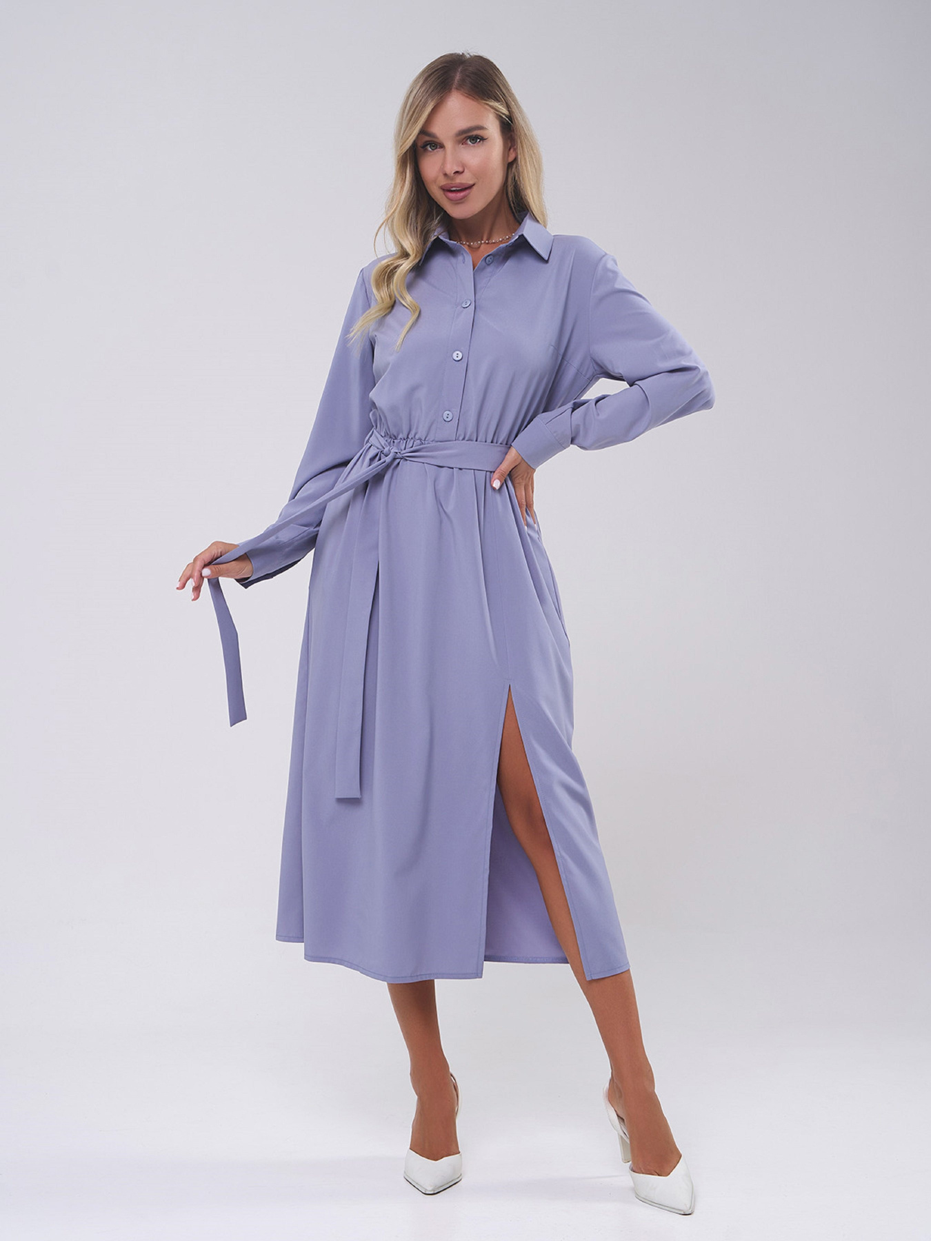 Сукня міді ISSA Plus модель SA-555_серый Фото