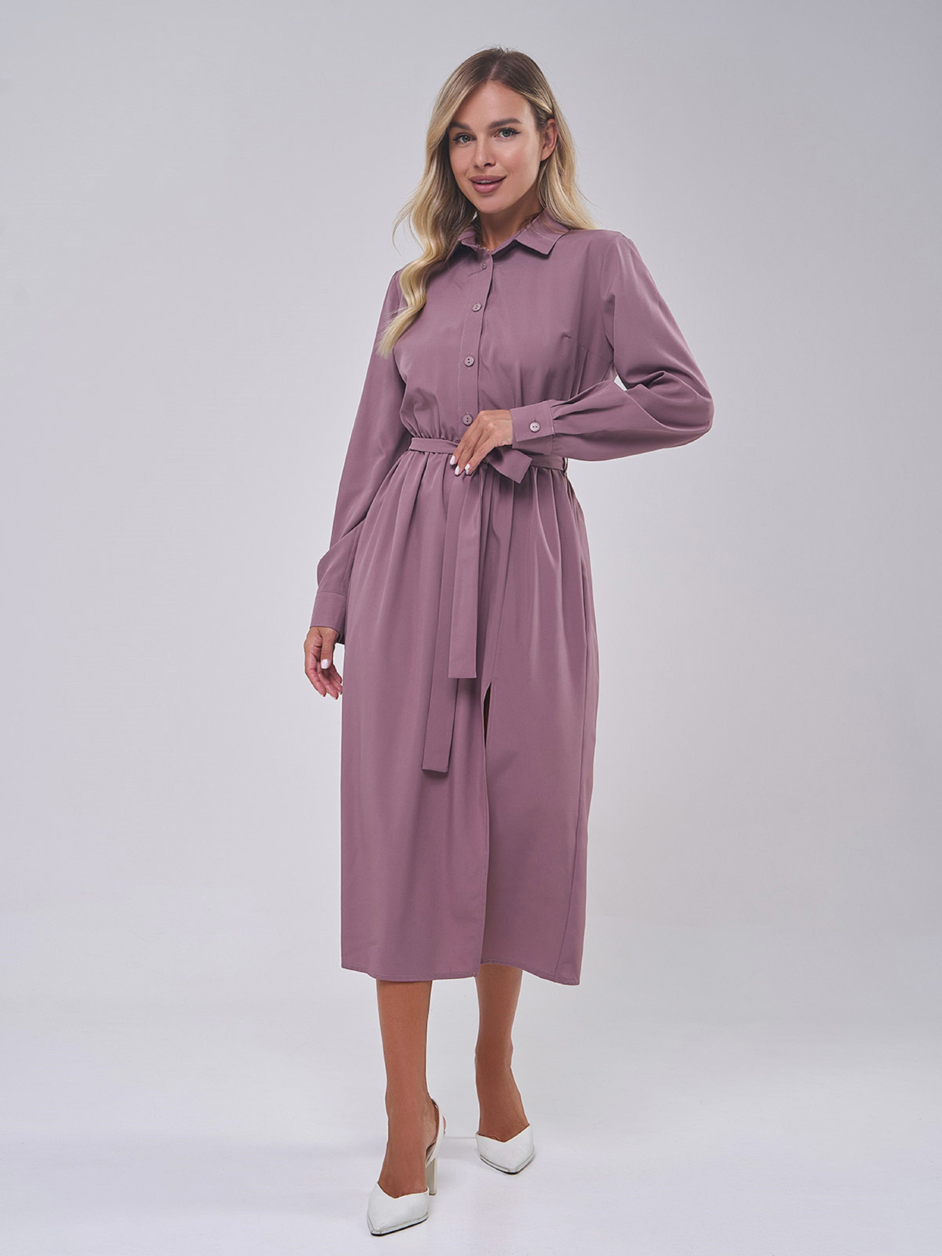 Платье миди ISSA Plus модель SA-555_коричневый Фото