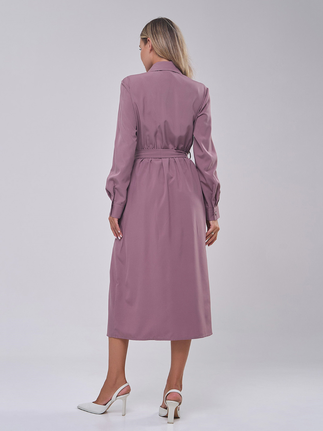 Платье миди ISSA Plus модель SA-555_коричневый Платье миди ISSA Plus модель SA-555_коричневый Фото