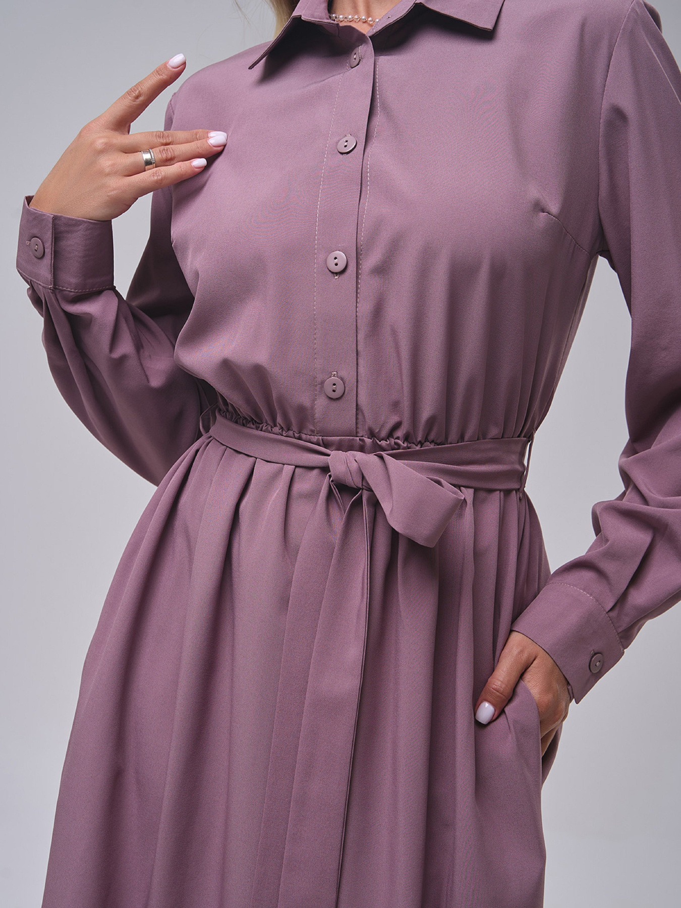 Платье миди ISSA Plus модель SA-555_коричневый Платье миди ISSA Plus модель SA-555_коричневый Фото