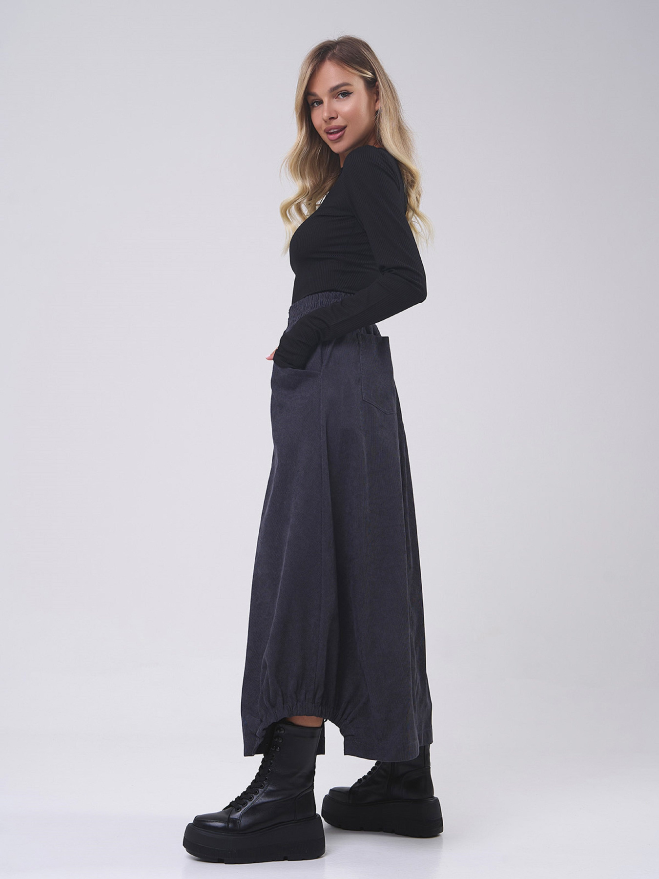 Юбка макси ISSA Plus модель 14815_серый Фото