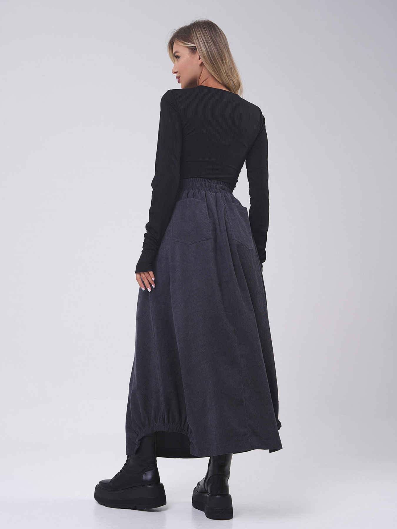 Юбка макси ISSA Plus модель 14815_серый Фото