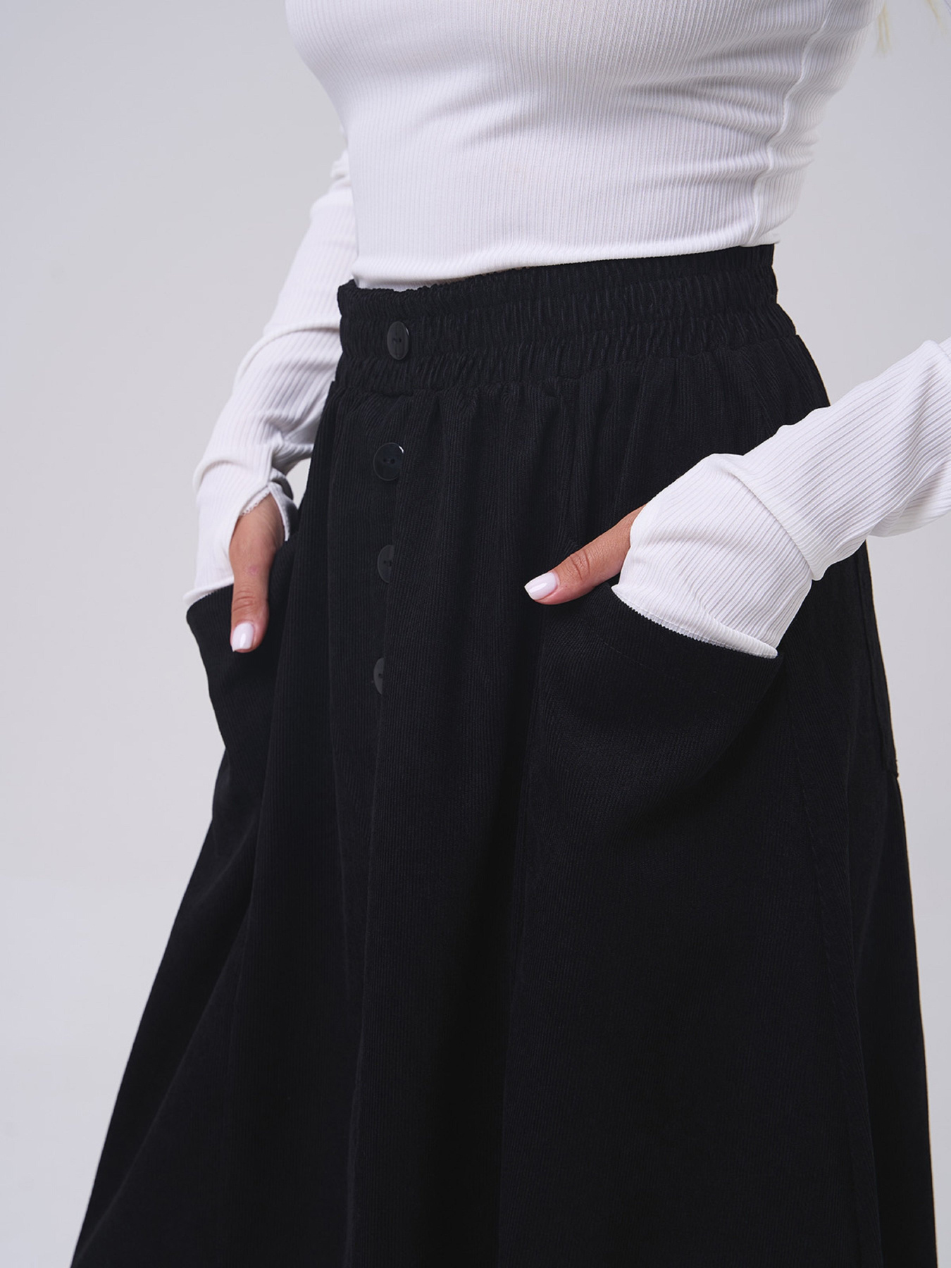 Юбка макси ISSA Plus модель 14815_черный Фото