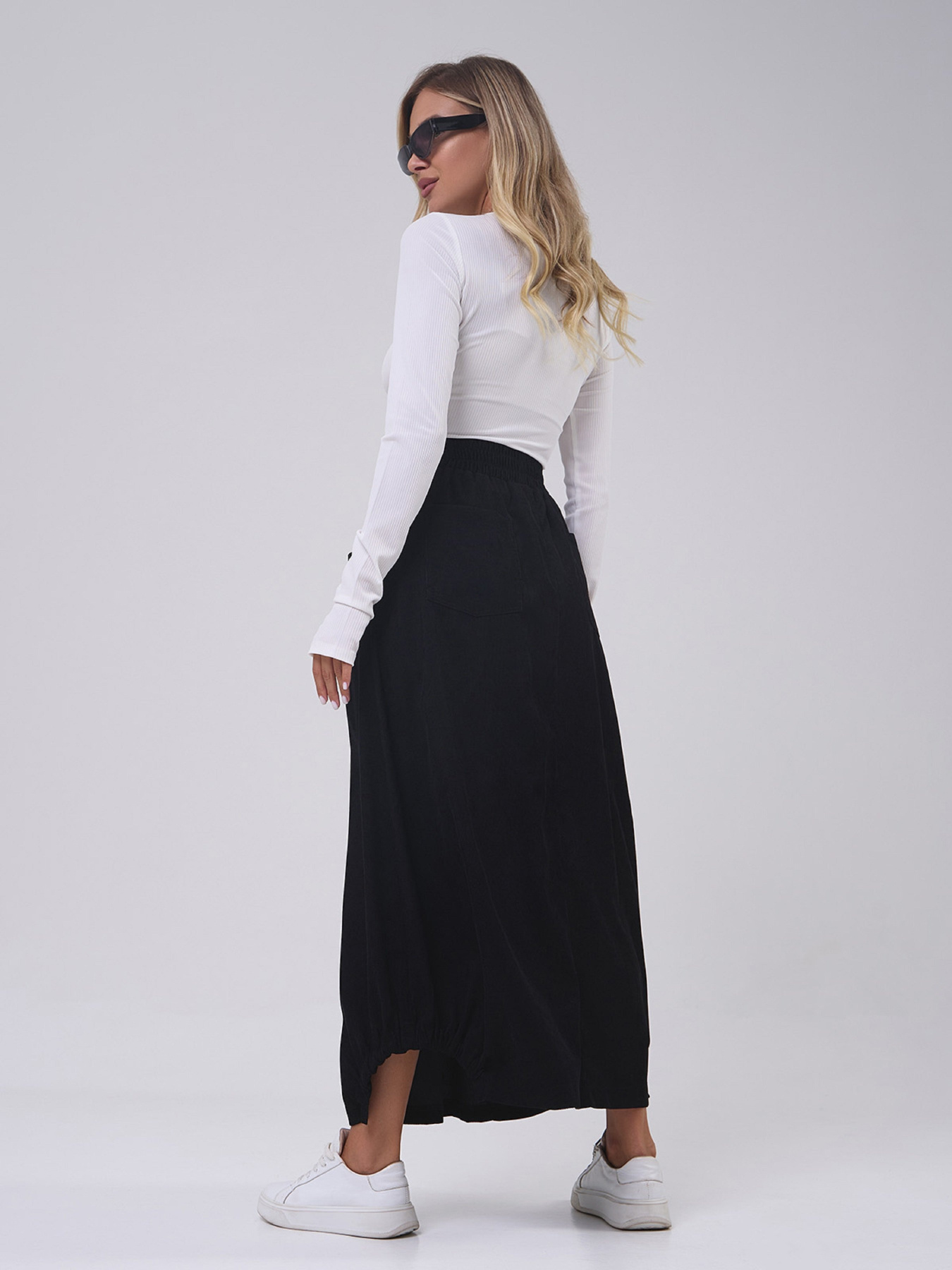 Юбка макси ISSA Plus модель 14815_черный Юбка макси ISSA Plus модель 14815_черный Фото