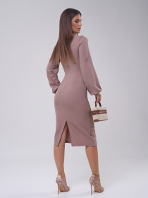 Платье миди ISSA Plus модель 12206A_бежевый Фото