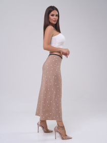 Юбка миди ISSA Plus модель 14471_бежевый Фото