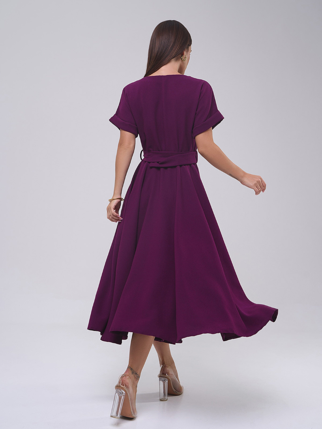 Сукня міді ISSA Plus модель 14529_фиолетовый Фото