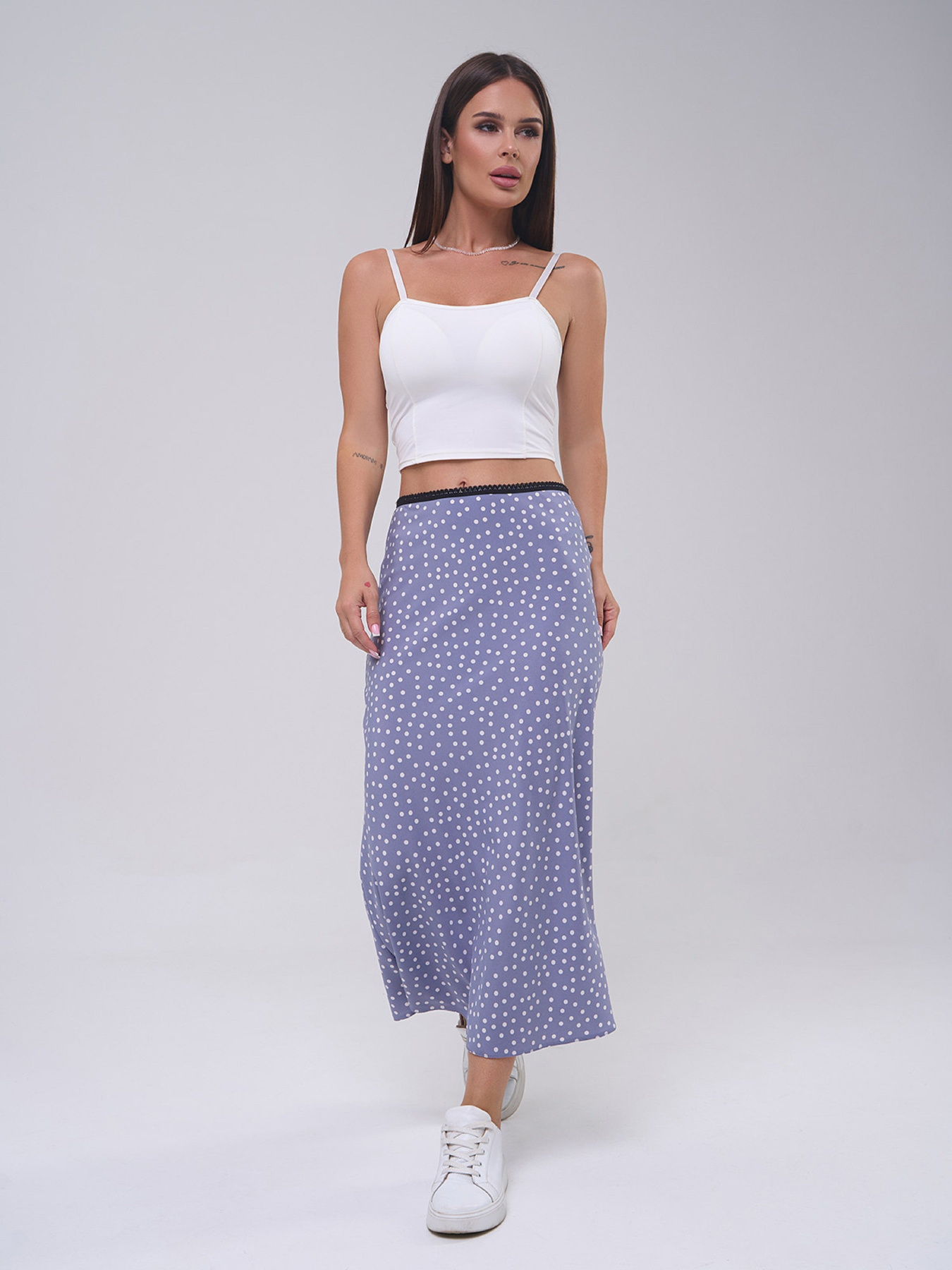 Спідниця міді ISSA Plus модель 14816_серый Спідниця міді ISSA Plus модель 14816_серый Фото