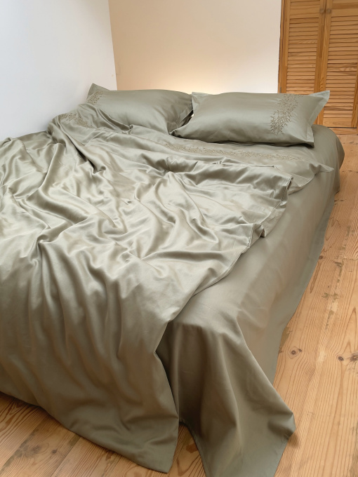 Комплект постільної білизни мох з вишитими гілками Cozy модель 8048839 Фото