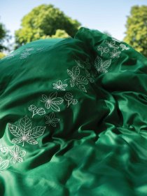 Комплект постільної білизни зелений з вишитими молочними каштанами Cozy модель 9261853 Фото