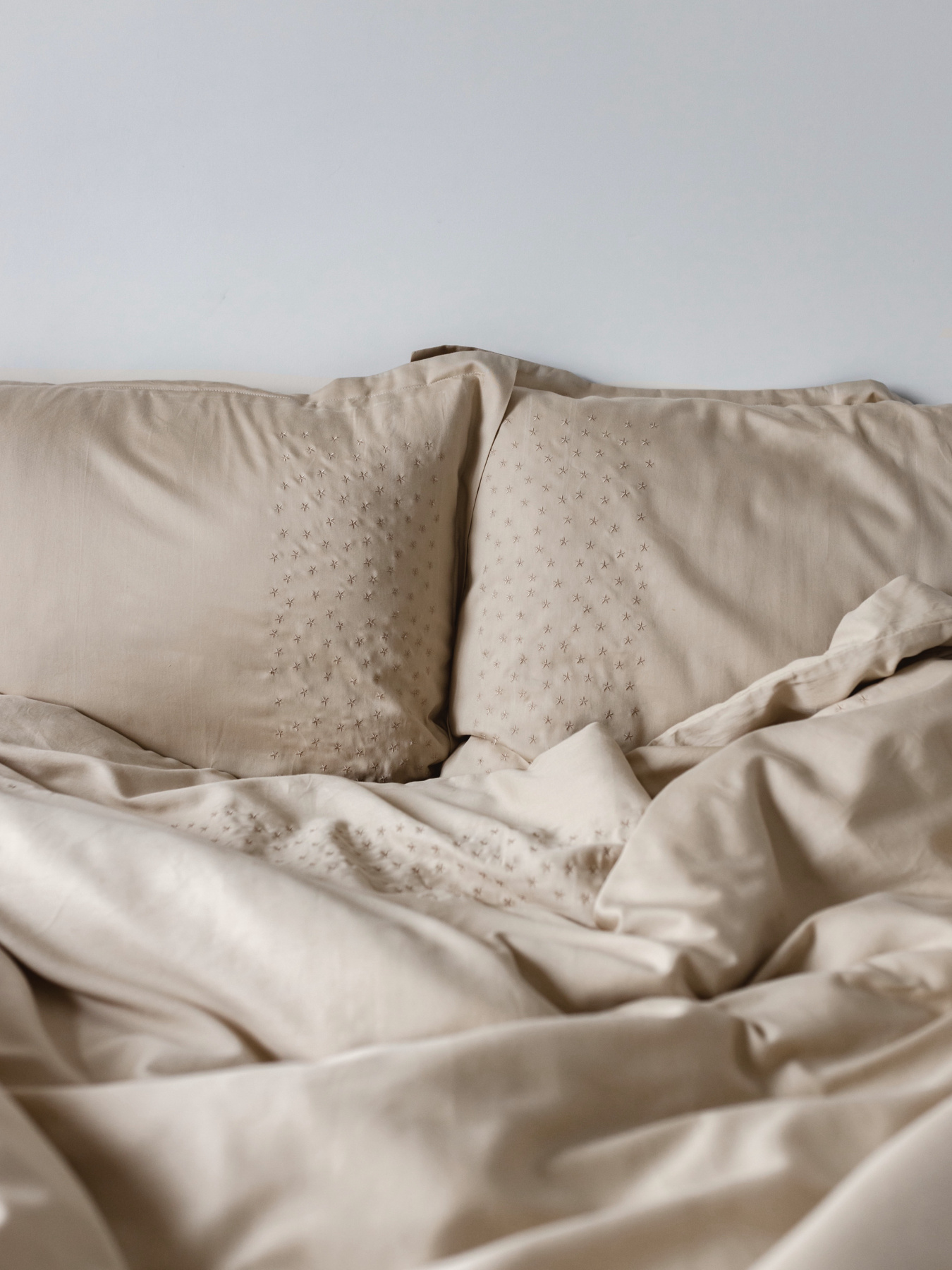 Комплект постільної білизни лате з вишитими зірками Cozy модель 8048959 Фото