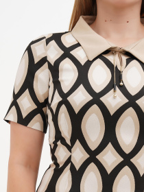 Платье миди Sassofono модель A271-SF-1423_бежевый Фото