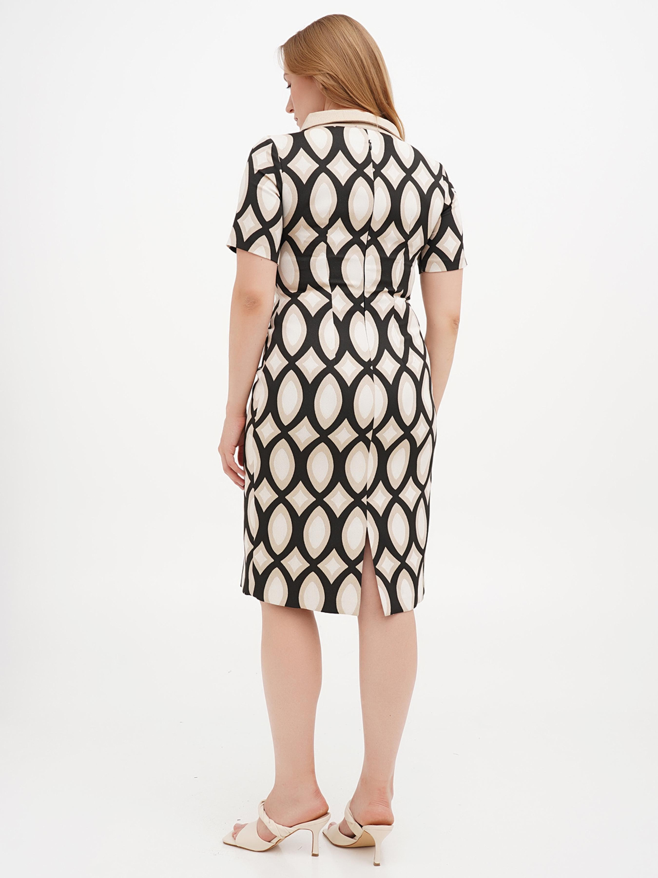 Сукня міді Sassofono модель A271-SF-1423_бежевый Фото