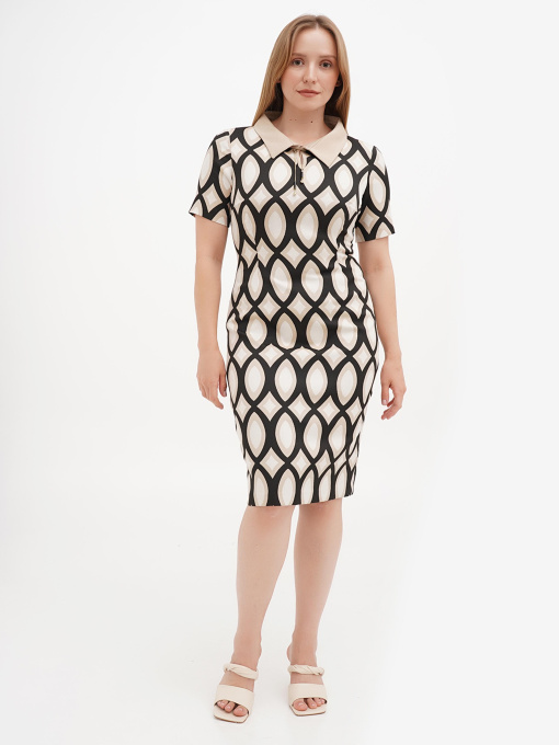 Сукня міді Sassofono модель A271-SF-1423_бежевый Фото