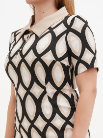 Сукня міді Sassofono модель A271-SF-1423_бежевый Фото