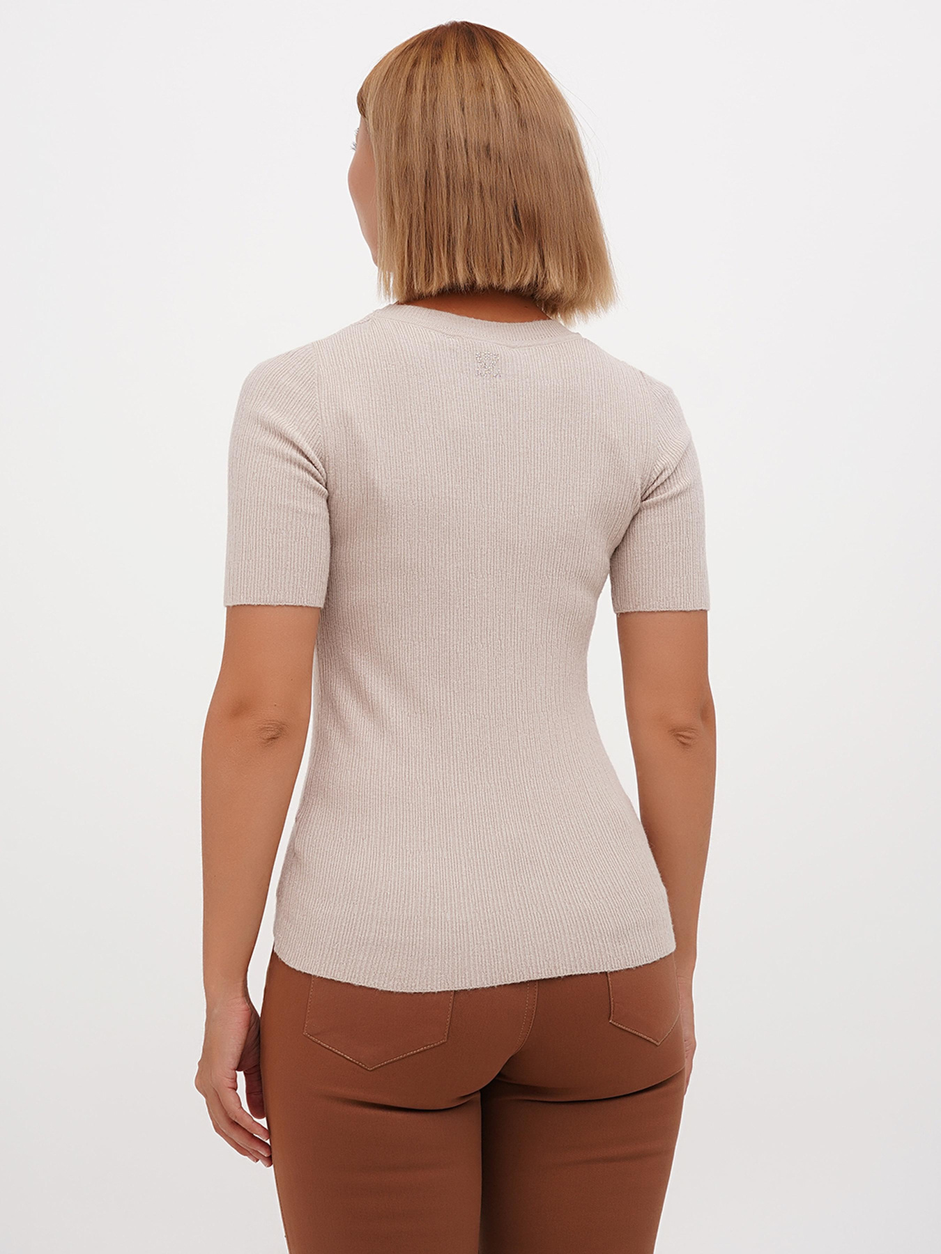 Футболка Sassofono модель A271-SF-1432_бежевый Фото