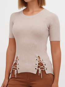 Футболка Sassofono модель A271-SF-1432_бежевый Футболка Sassofono модель A271-SF-1432_бежевый Фото