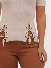 Футболка Sassofono модель A271-SF-1432_бежевый Футболка Sassofono модель A271-SF-1432_бежевый Фото