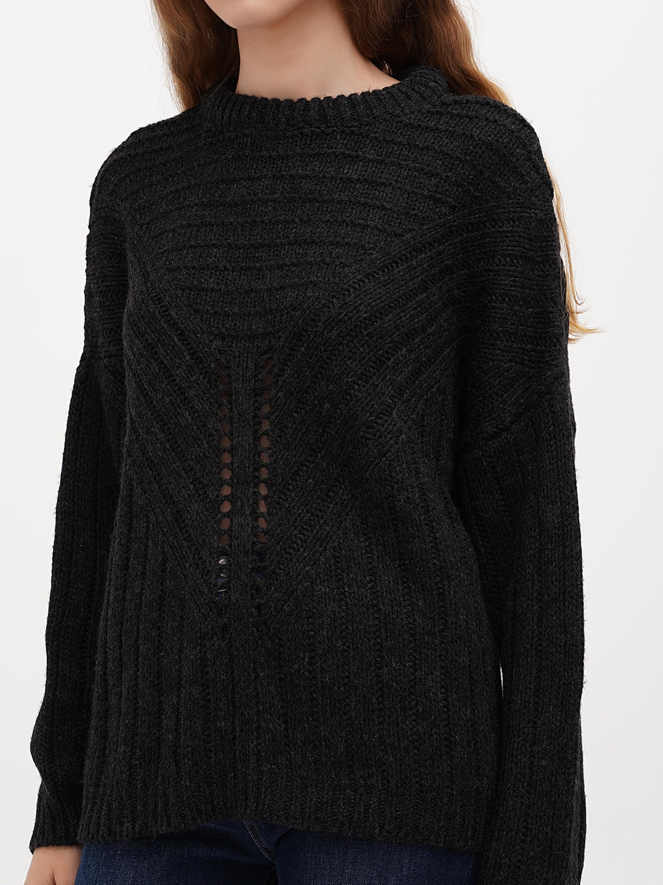 Джемпер Sassofono модель A271-SF-1445_темно_серый Джемпер Sassofono модель A271-SF-1445_темно_серый Фото