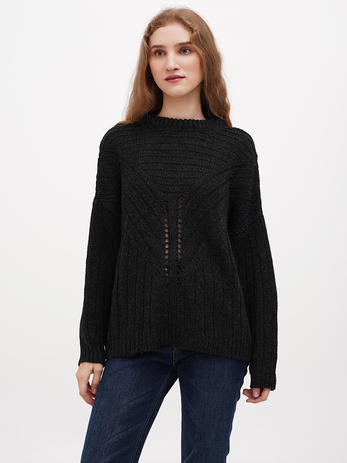 Джемпер Sassofono модель A271-SF-1445_темно_серый Джемпер Sassofono модель A271-SF-1445_темно_серый Фото