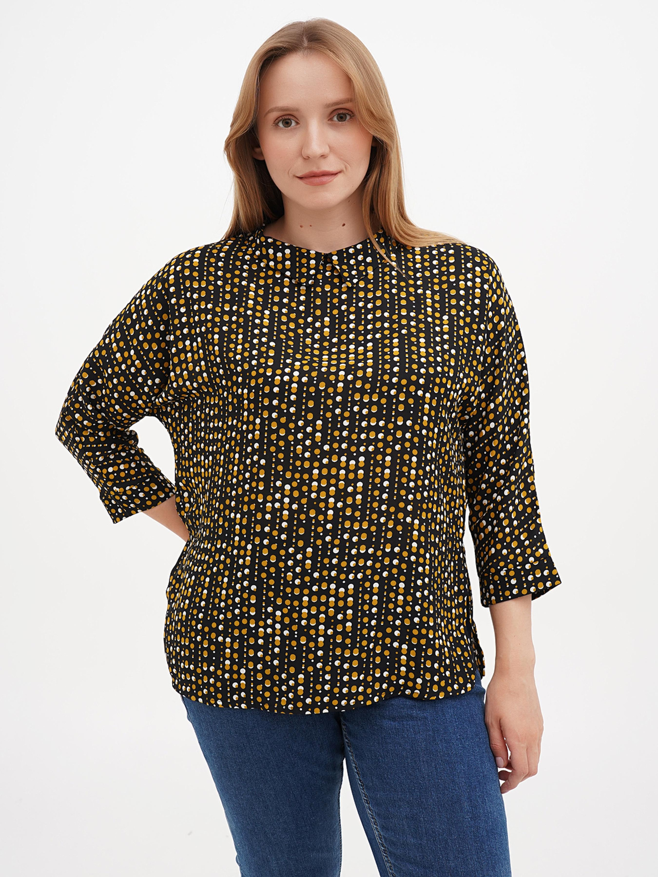 Блуза Sassofono модель A271-SF-1450_черно_желтый Фото