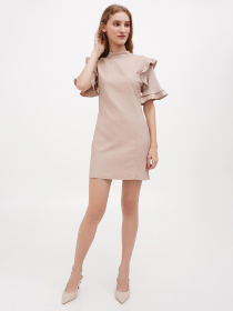 Платье мини Sassofono модель A271-SC-1461_,бежевый Фото