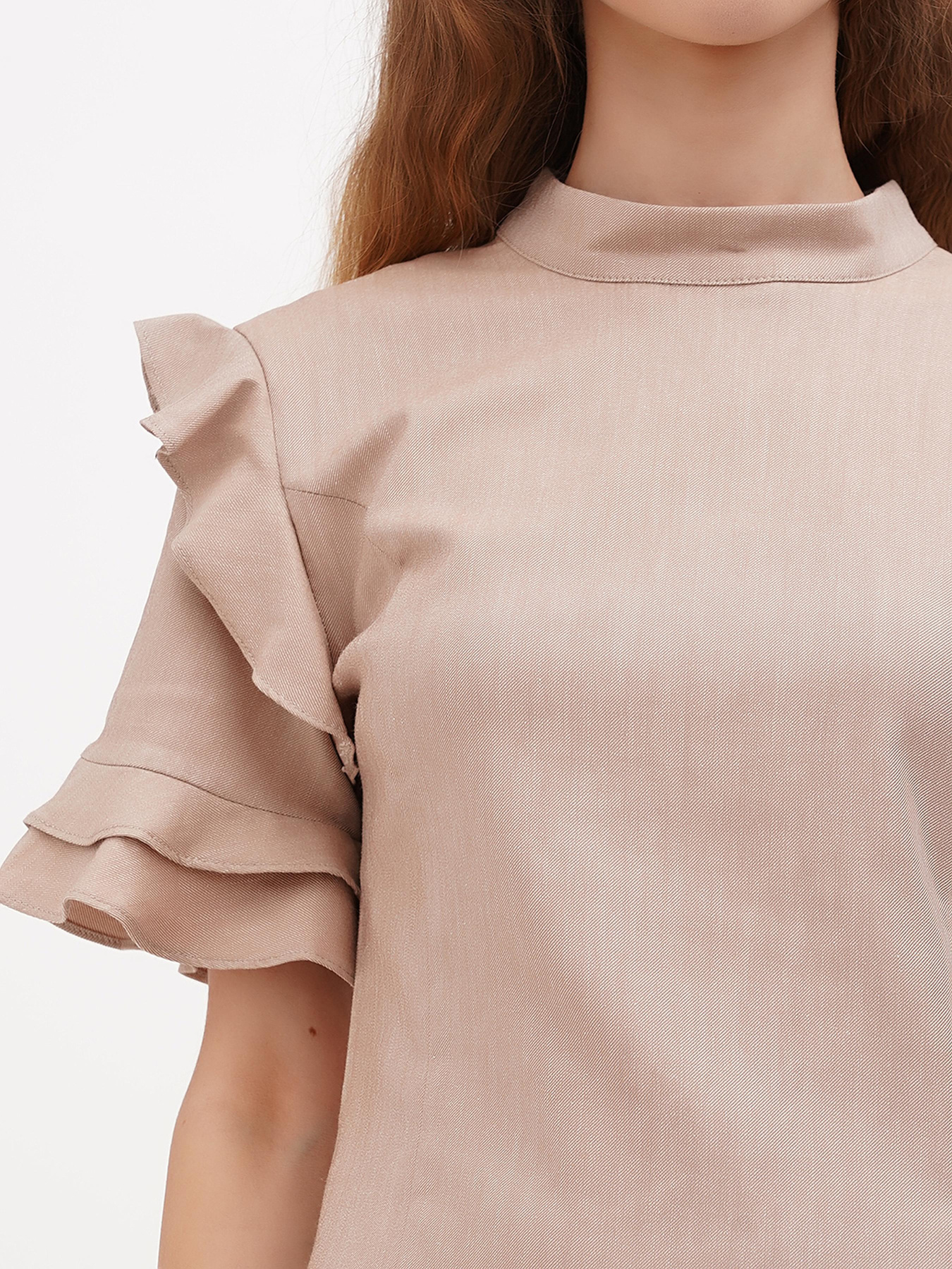 Платье мини Sassofono модель A271-SC-1461_,бежевый Фото