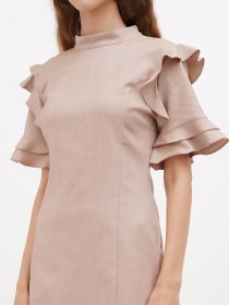 Платье мини Sassofono модель A271-SC-1461_,бежевый Фото