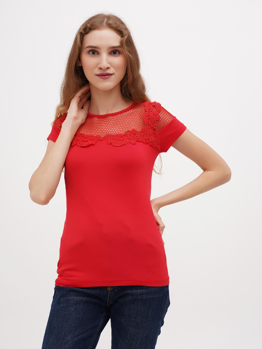 Футболка Sassofono модель A271-SC-1535_красный Футболка Sassofono модель A271-SC-1535_красный Фото