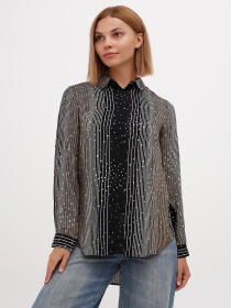 Рубашка повседневная Sassofono модель A271-SC-1574_светло_коричневый Фото