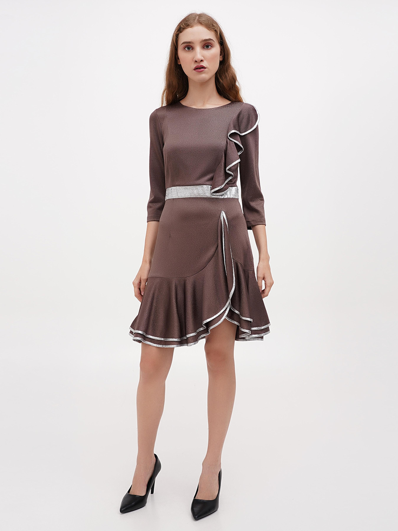 Платье мини Sassofono модель A271-SC-1582_хаки Фото