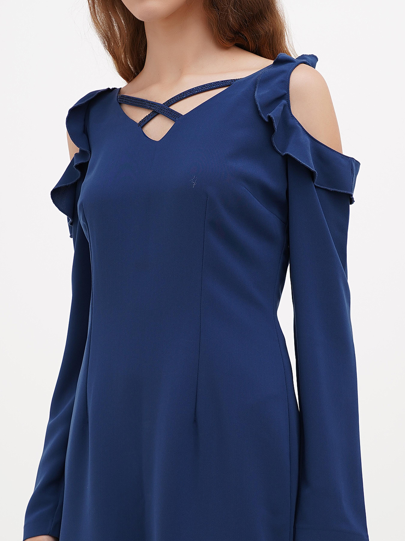 Платье мини Sassofono модель A271-SF-1315_синий Фото