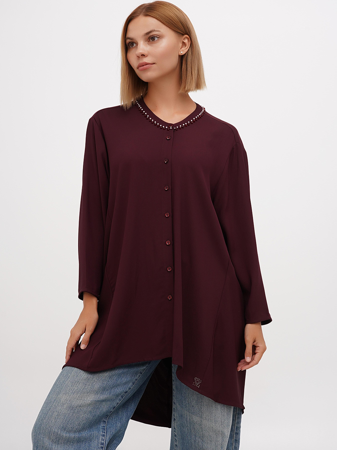Туніка Sassofono модель A271-SF-1316_бордовый Фото