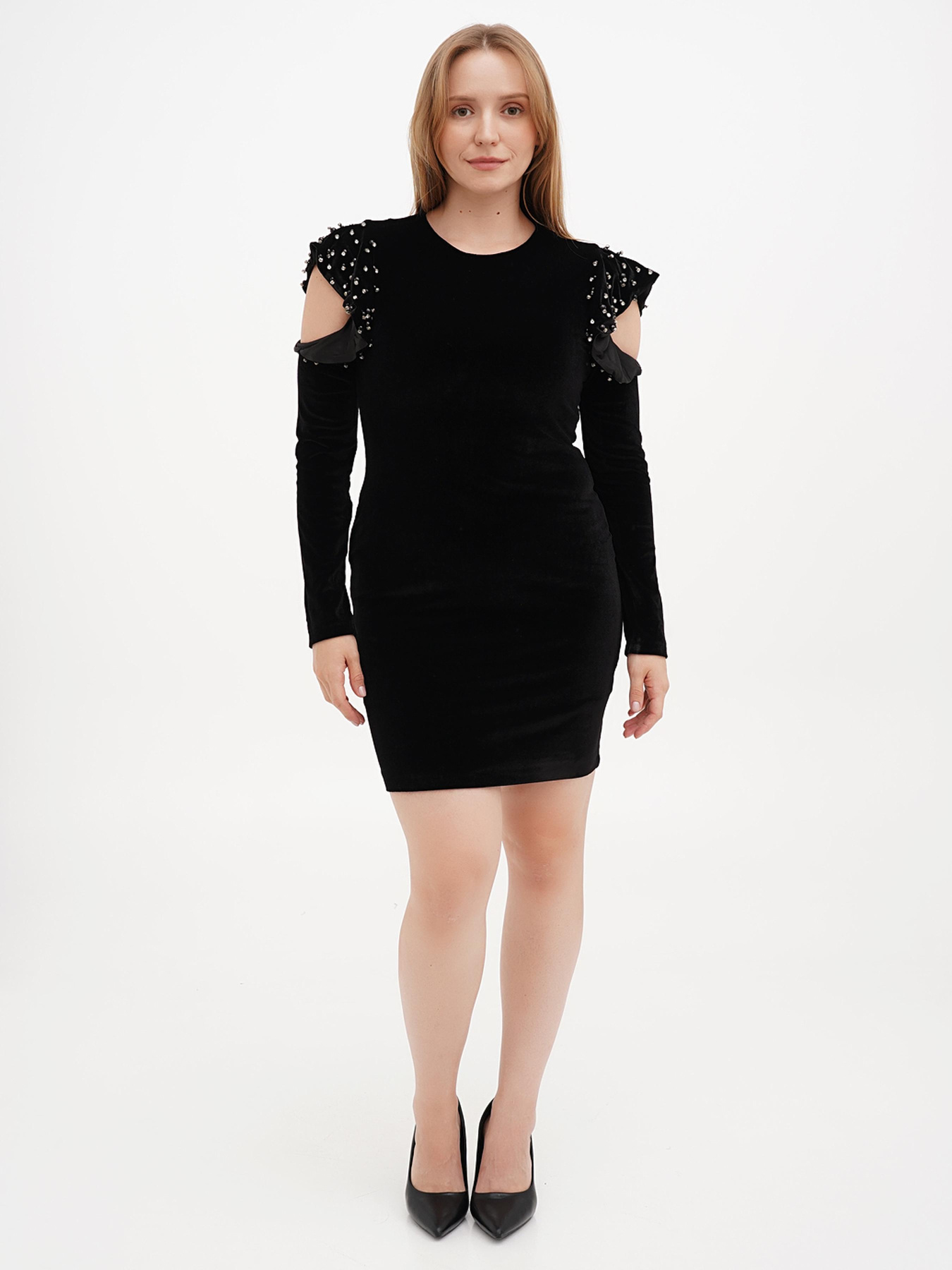Платье мини Sassofono модель A271-SF-1318_черный Фото