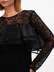 Платье мини Sassofono модель A271-SF-1319_черный Фото