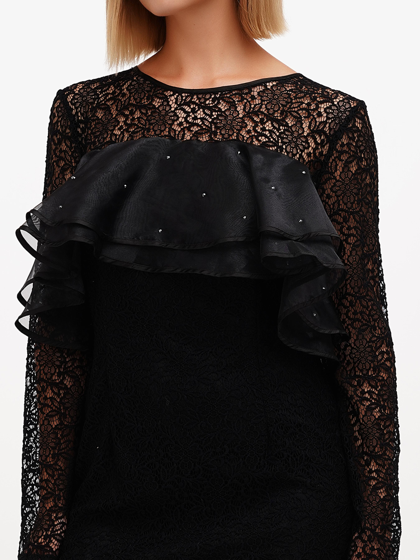 Платье мини Sassofono модель A271-SF-1319_черный Фото