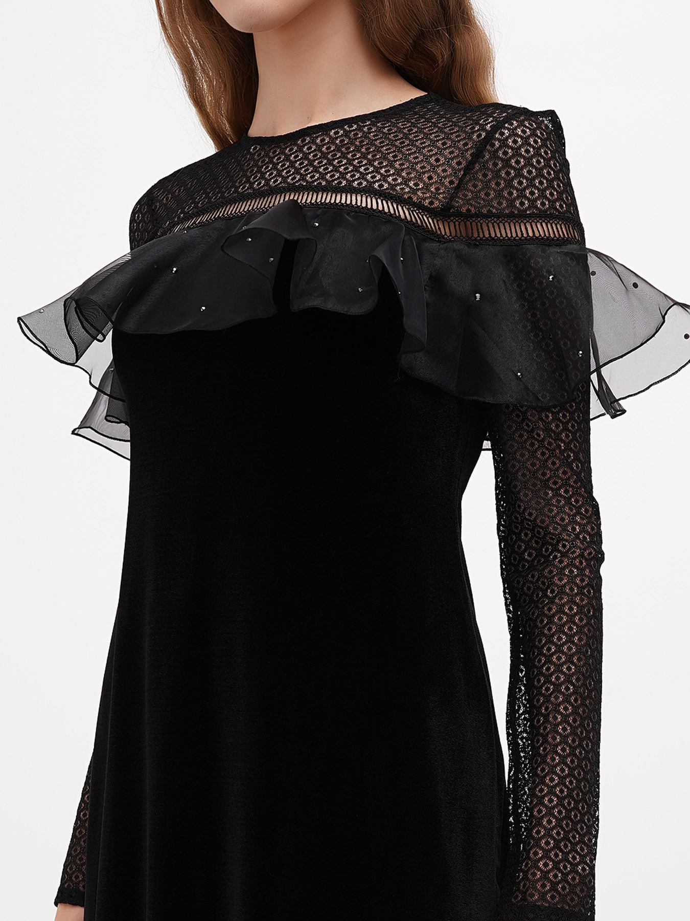 Платье мини Sassofono модель A271-SF-1322_черный Фото