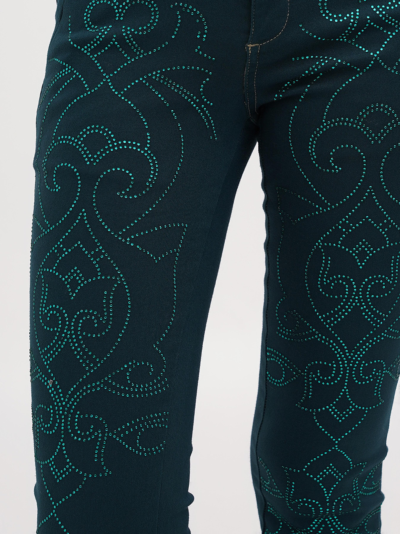 Скіні джинси Sassofono модель A271-SF-1361_зеленый Фото