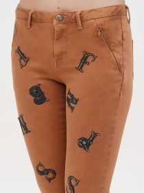 Скинни джинсы Sassofono модель A271-SF-1363_бежевый Фото