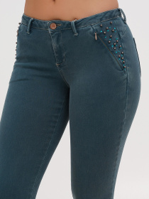 Скинни джинсы Sassofono модель A271-SF-1364_зеленый Фото