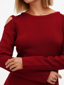 Платье мини Sassofono модель A271-SF-1390_бордовый Платье мини Sassofono модель A271-SF-1390_бордовый Фото