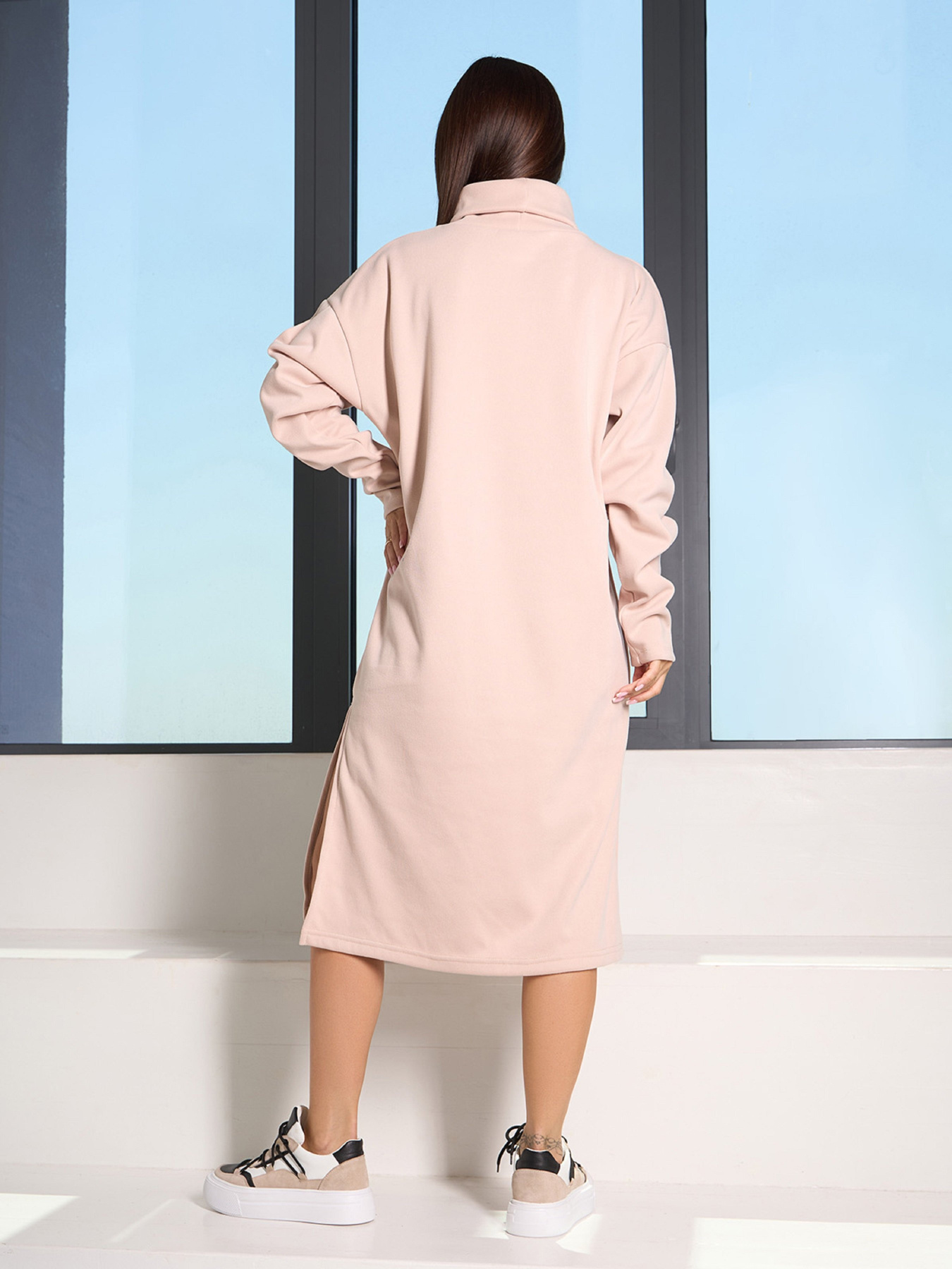 Сукня міді ISSA Plus модель 14822_бежевый Фото