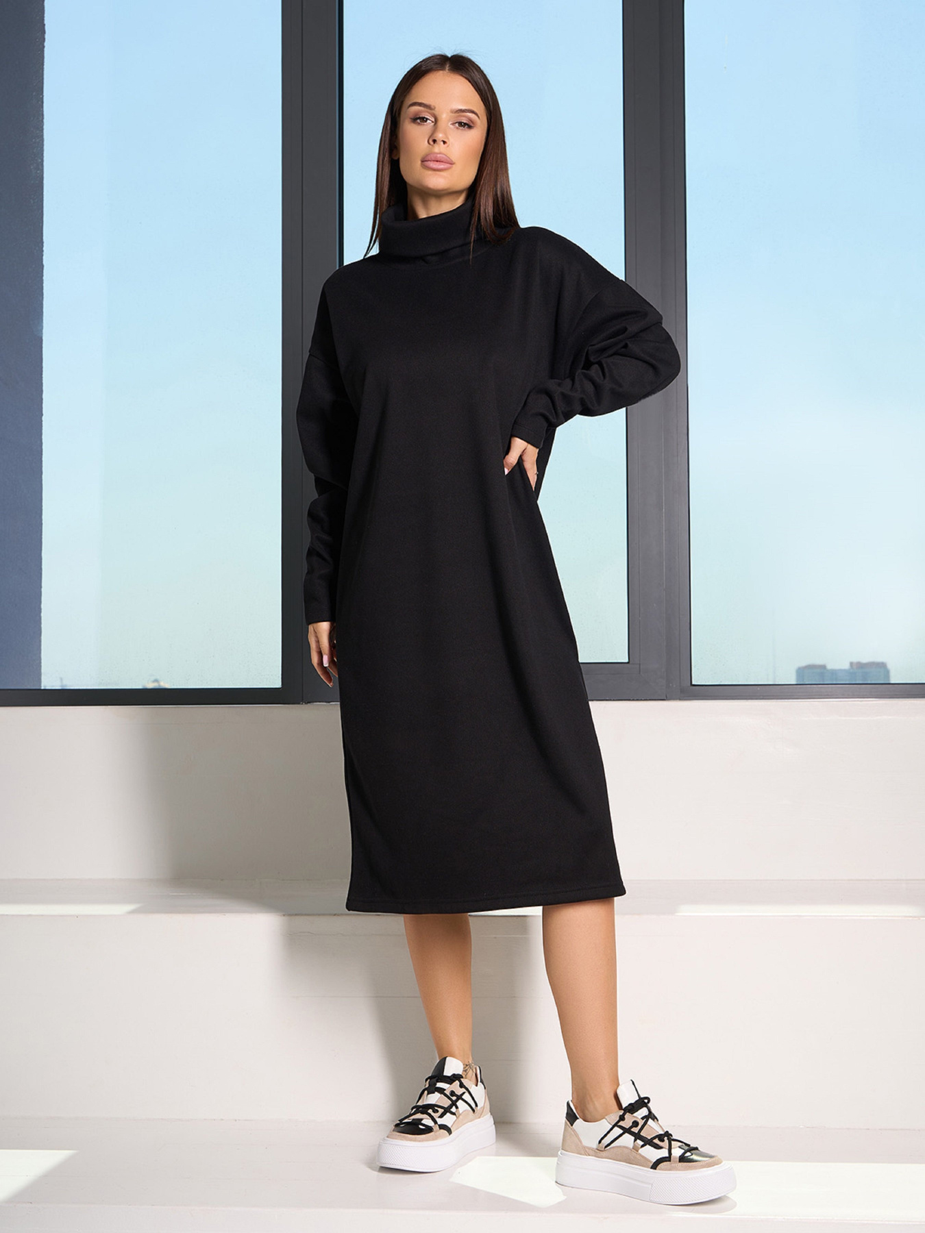 Платье миди ISSA Plus модель 14822_черный Фото