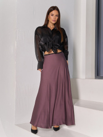 Юбка макси ISSA Plus модель 14127_коричневый Фото